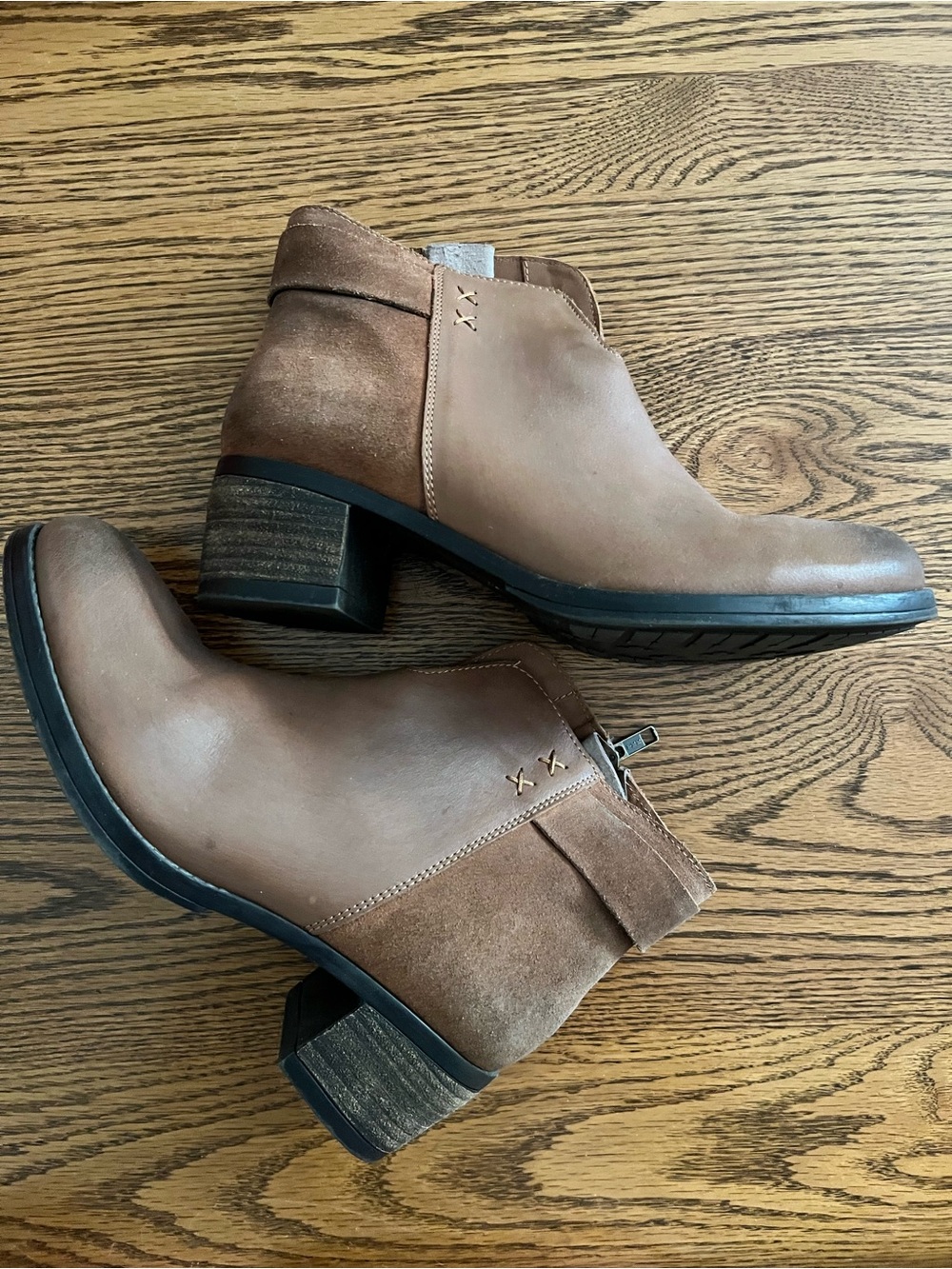 Skechers Tan-Brown Low Heel Ankle Booties